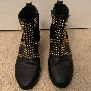 Black and Gold studded boots. Look like Chloe